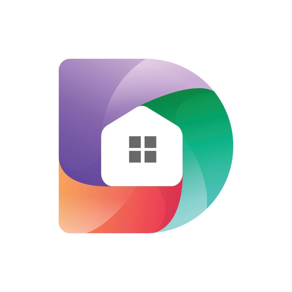 D housing Logo Design vector