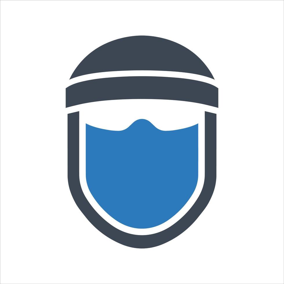 Face shield icon. Protective face mask icon vector
