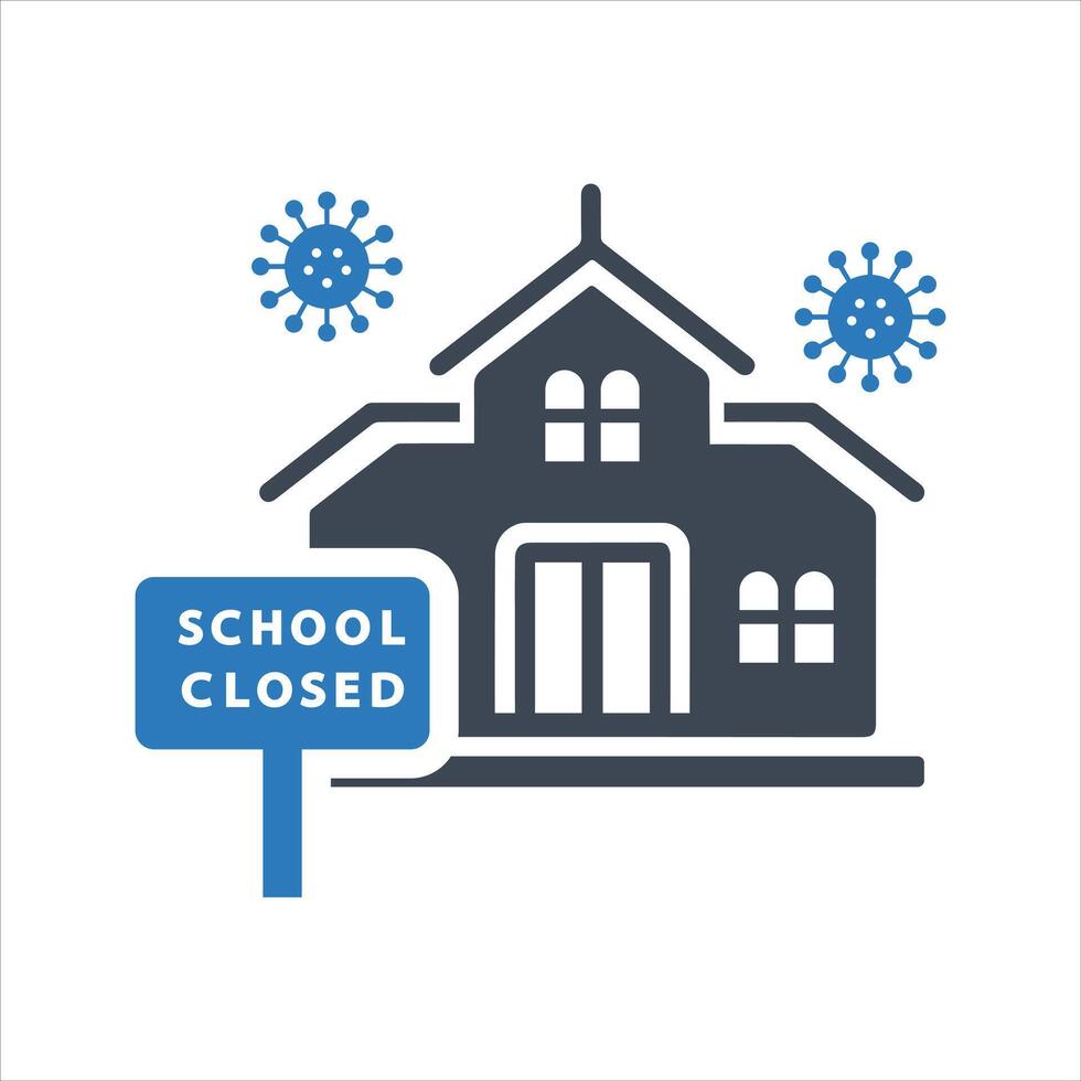 Classroom icon, School is closed due to coronavirus icon vector