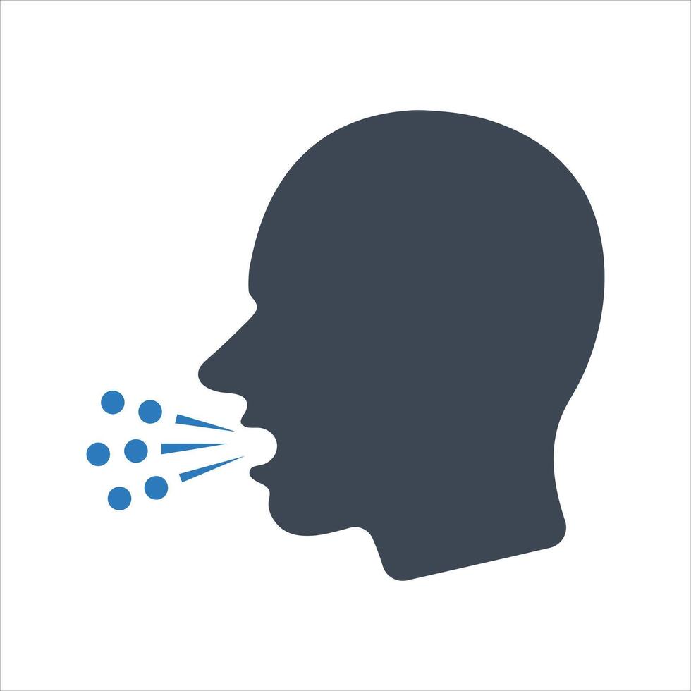 Cough icon. Flu coughing icon vector