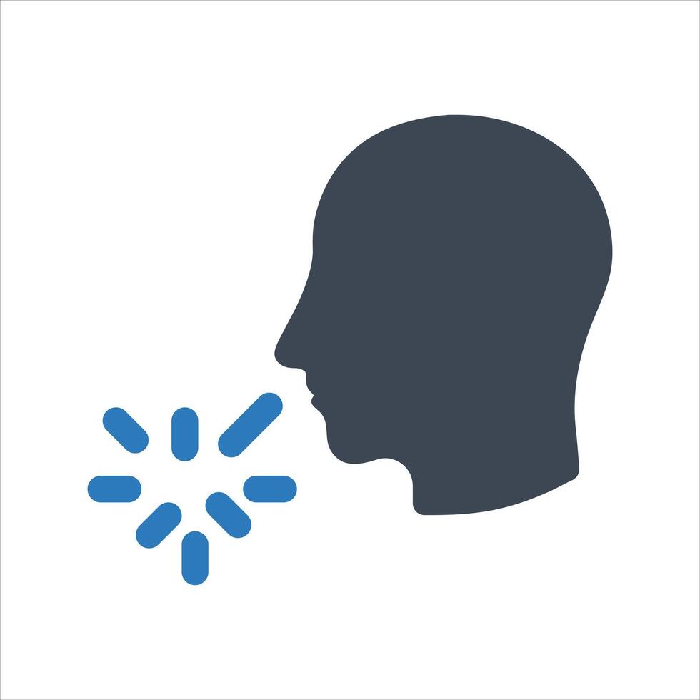 Cough icon. Flu coughing icon vector