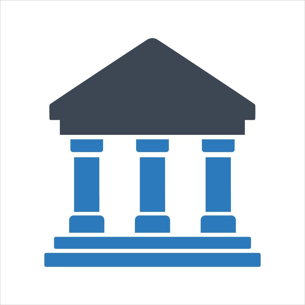 Building icon. Building with iconic columns. Historic building icon vector