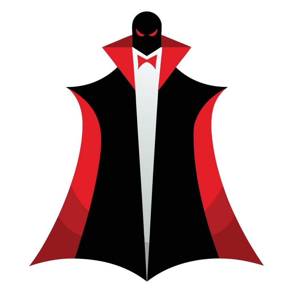 a vampire with a black cape and red tie vector