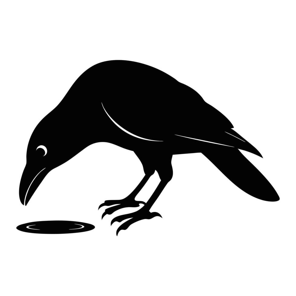 black raven with a hole vector