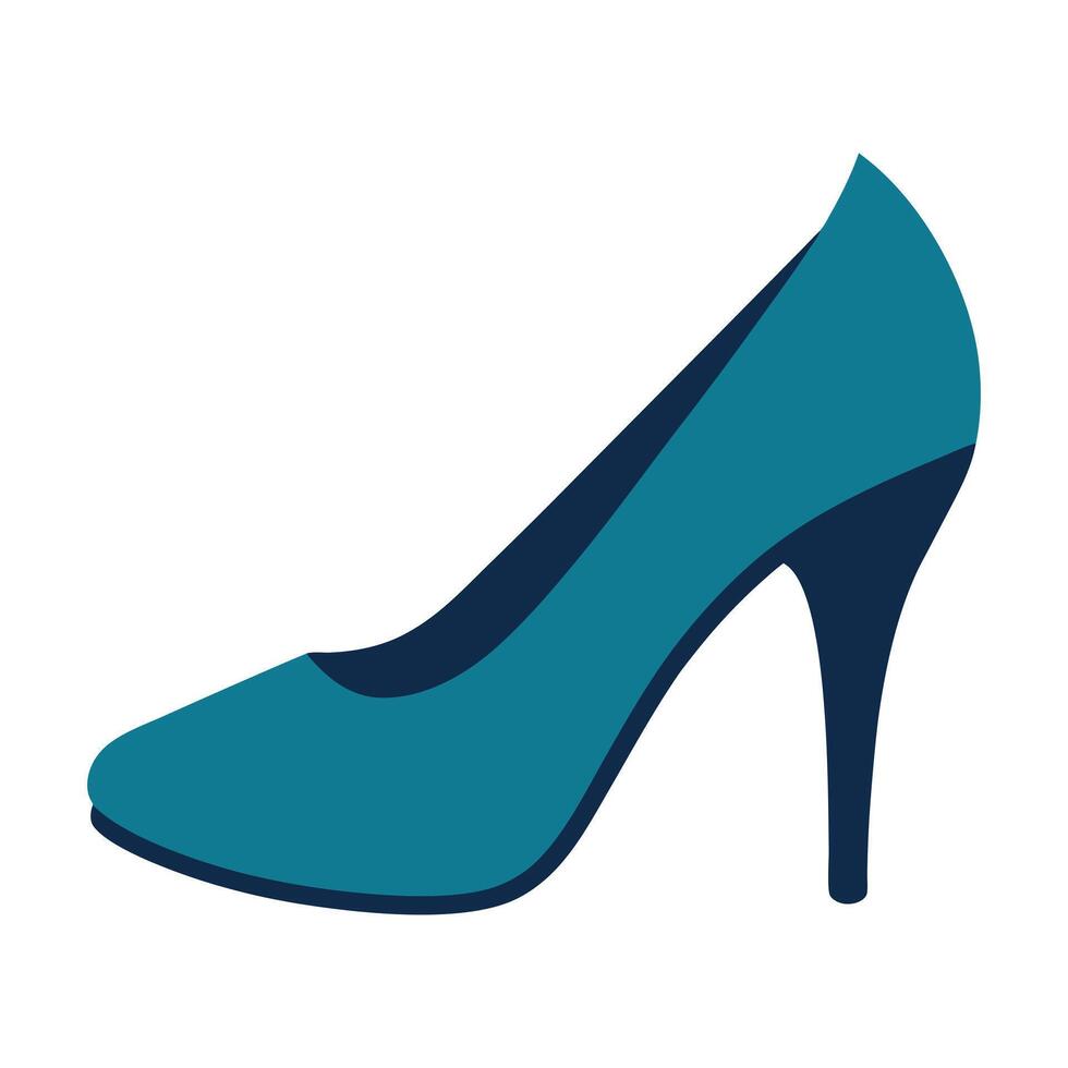 blue high heel shoe icon on white background vector