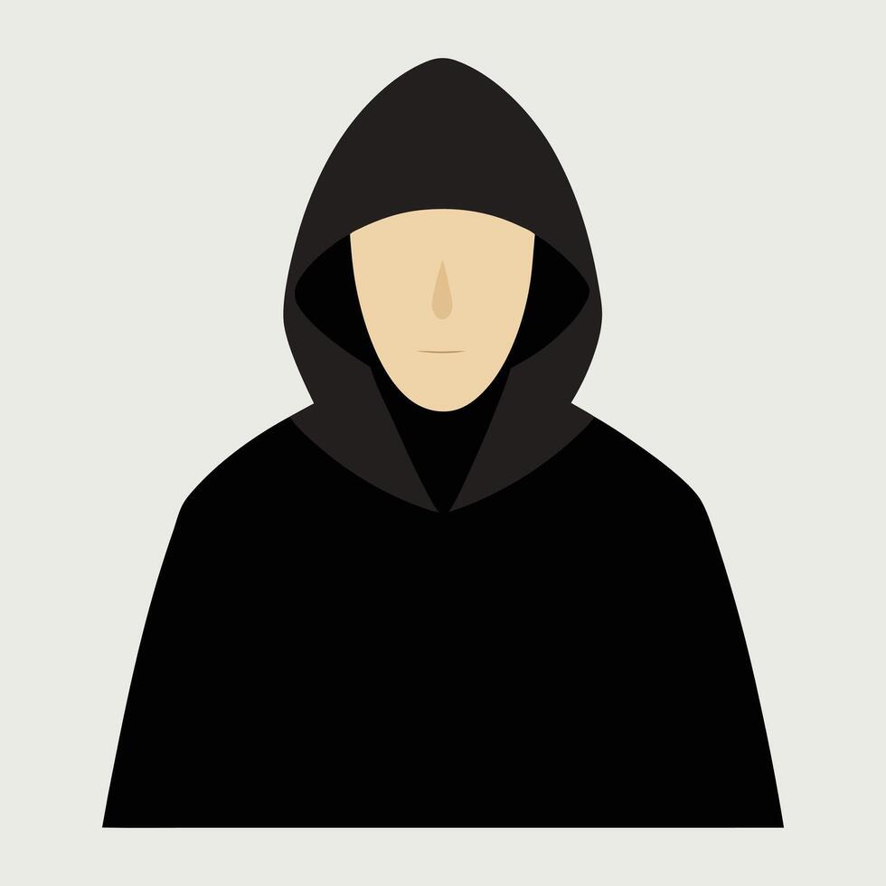a man in a hoodie with a black face vector