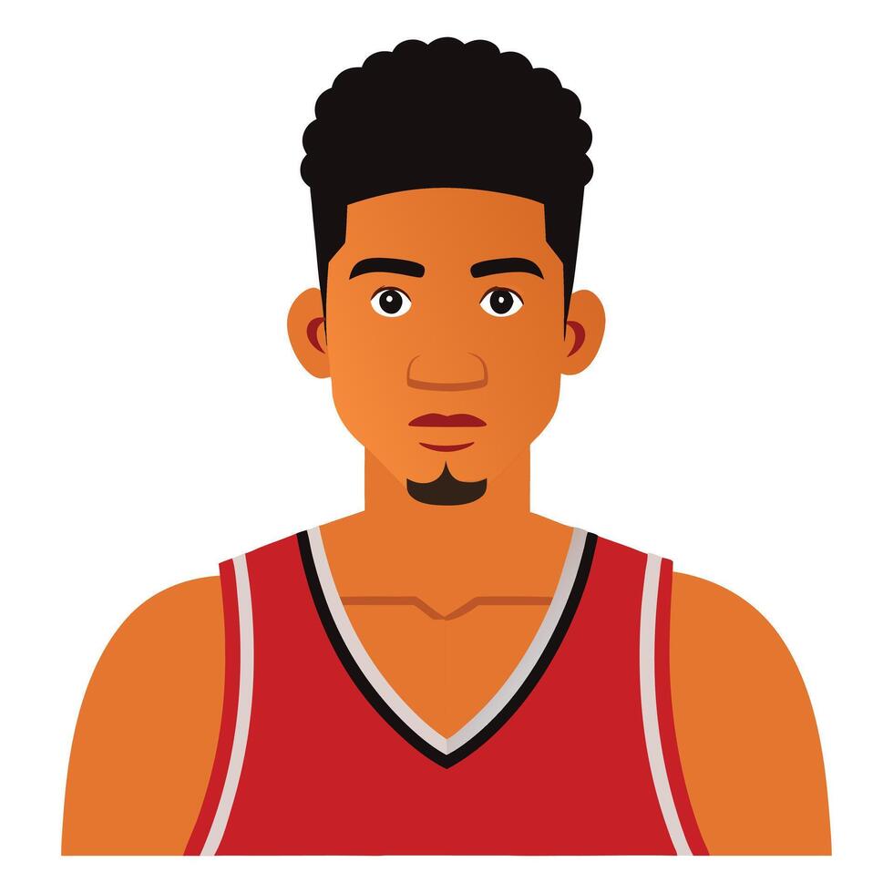 a cartoon image of a man in a red jersey vector