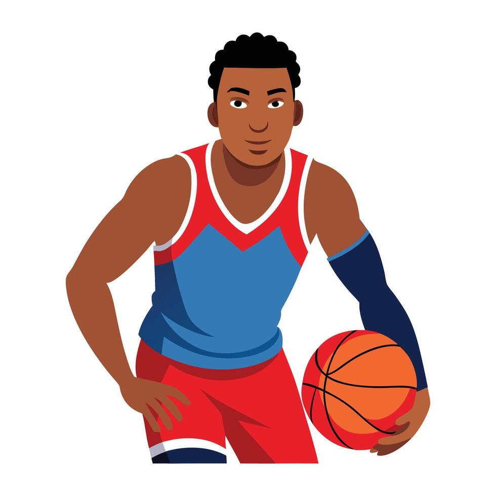 basketball player with ball illustration vector