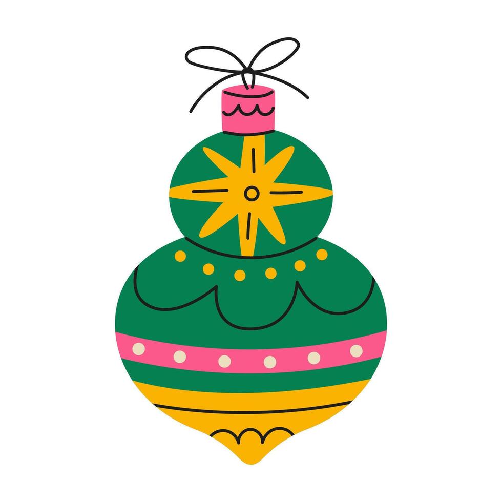 Christmas tree decoration. Decorative toy. Flat illustration isolated on white background. vector