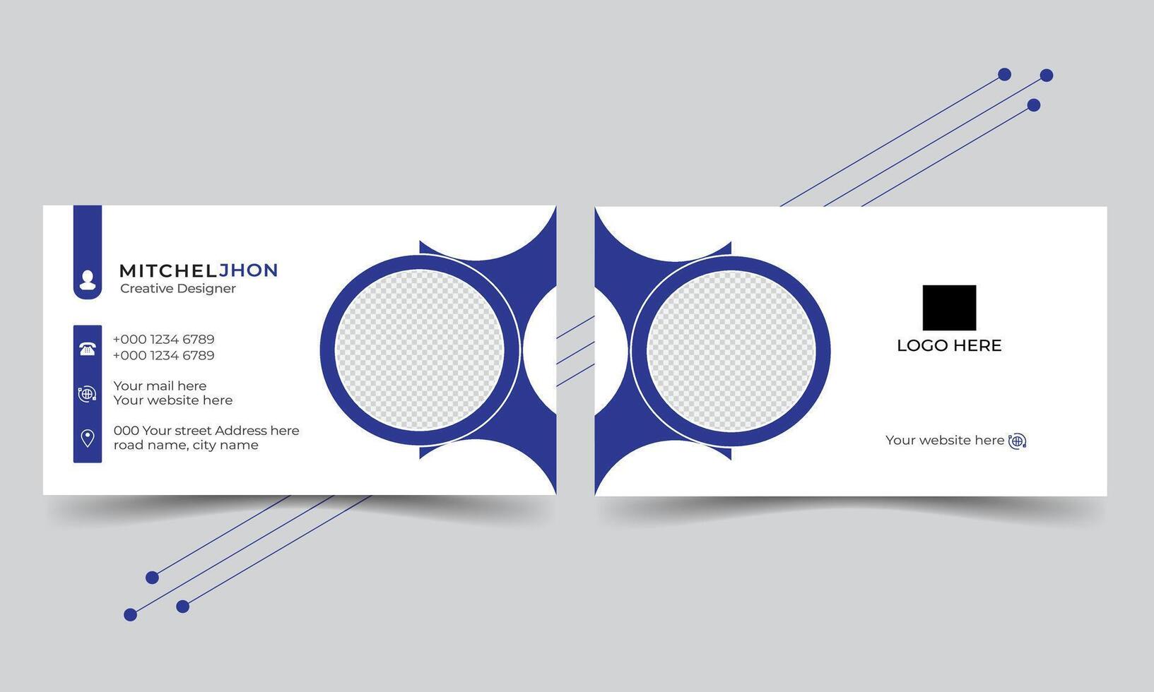 Simple and 2 page business card design vector