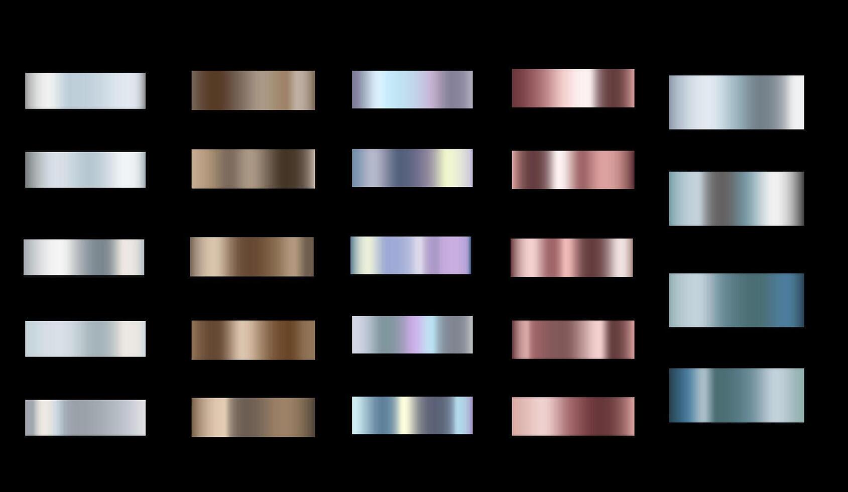 silver color set design vector