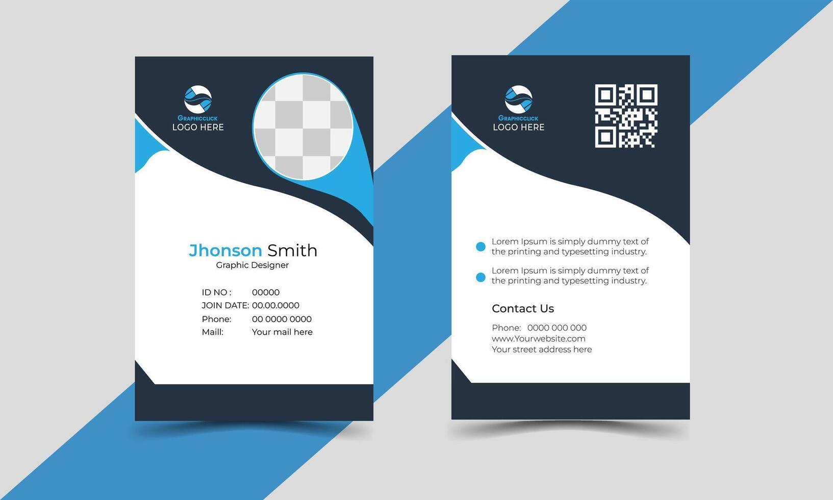 Student id card design template vector
