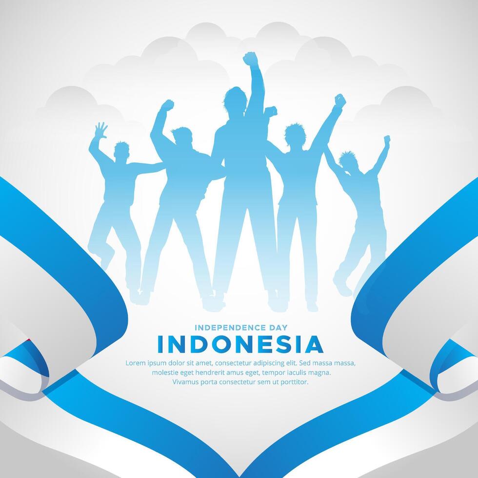 Indonesia independence day design background vector