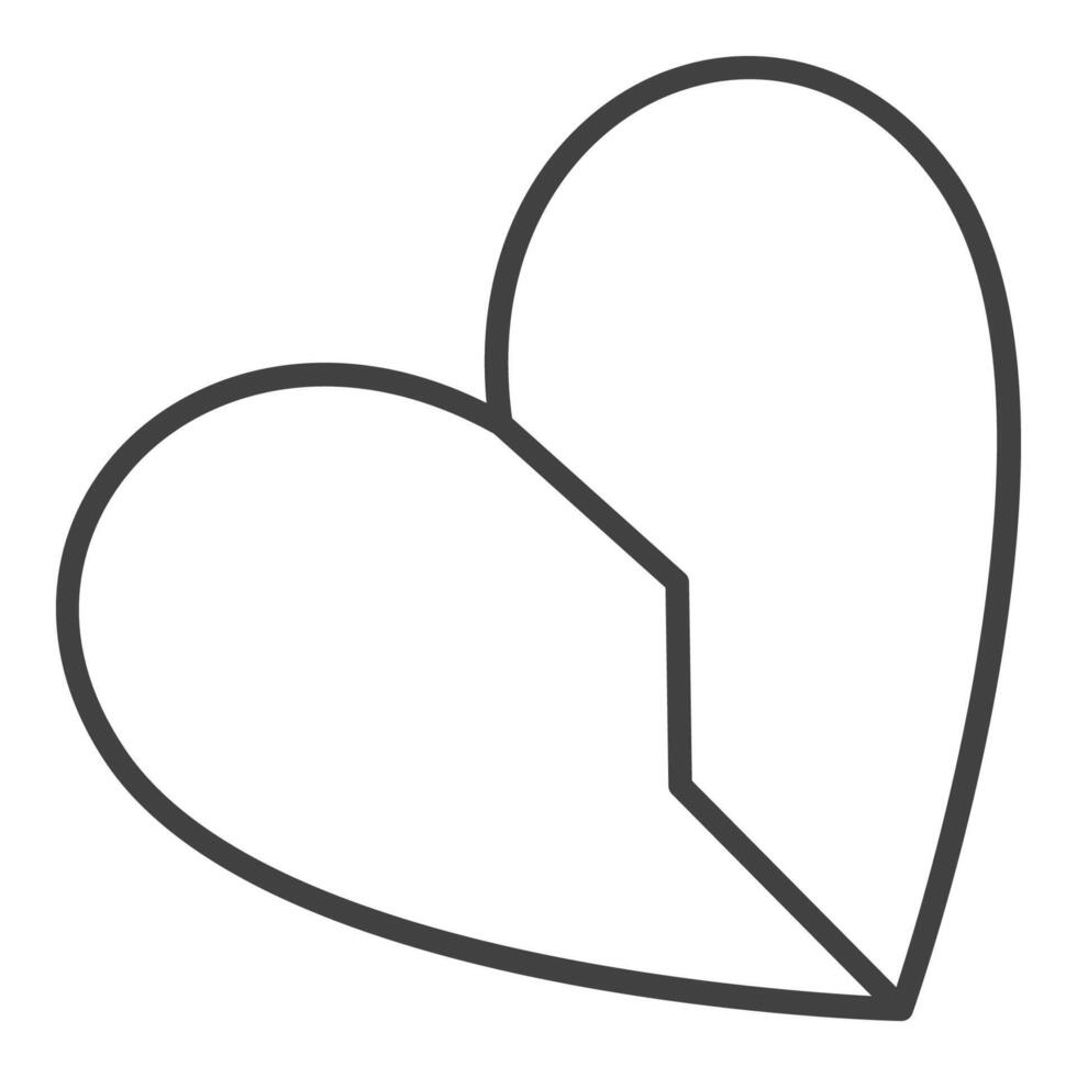 Broken Heart Breakup line icon or sign vector