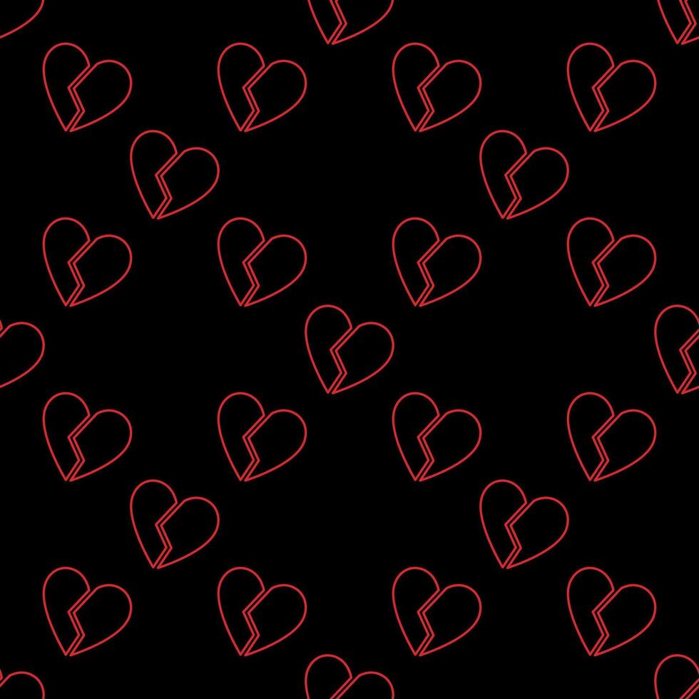 Heartbreak Broken Romance line seamless pattern vector