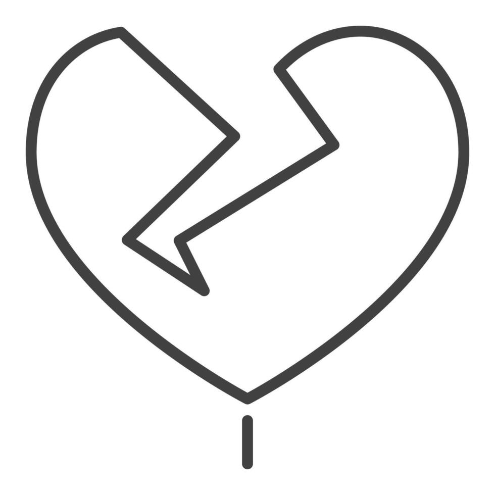 Heartbreak Love Lost icon or Sadness symbol in line style vector