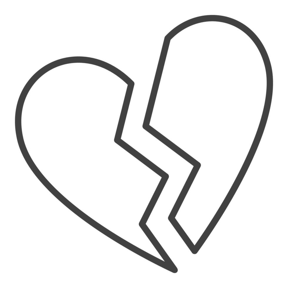 Heartbreak Emotional Distress icon or symbol in line style vector
