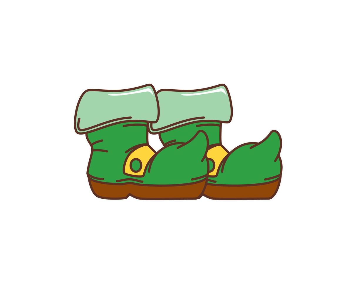 Cartoon groovy leprechaun boots St Patrick holiday vector