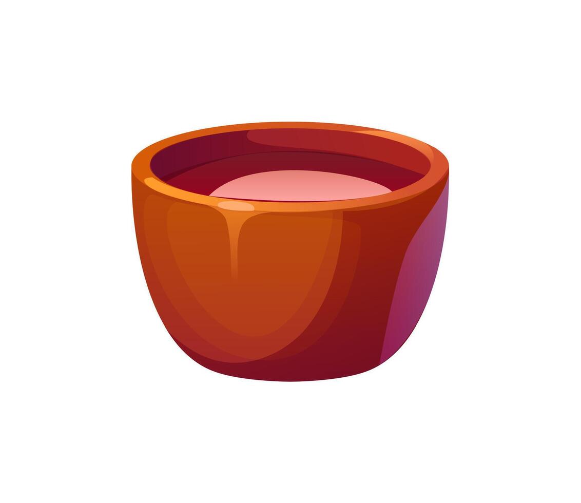 Glossy red-brown ceramic cup filled with tea vector
