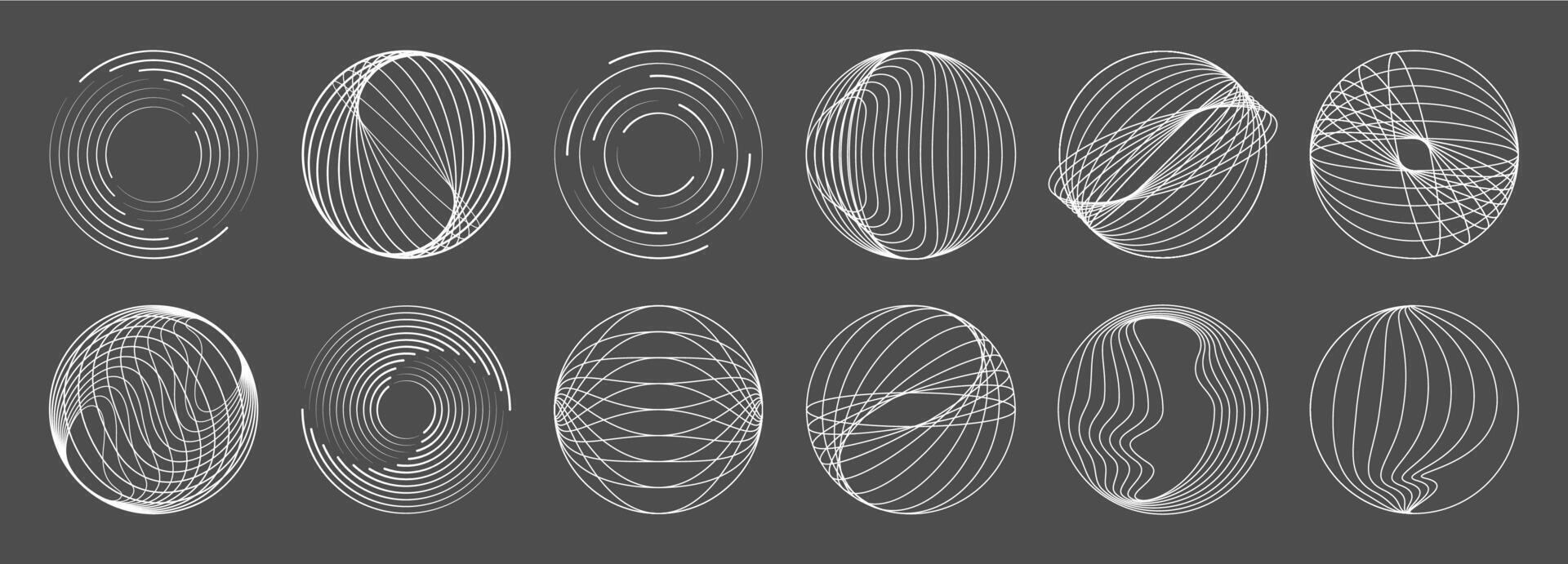 Line round spiral shape concentric geometric swirl vector