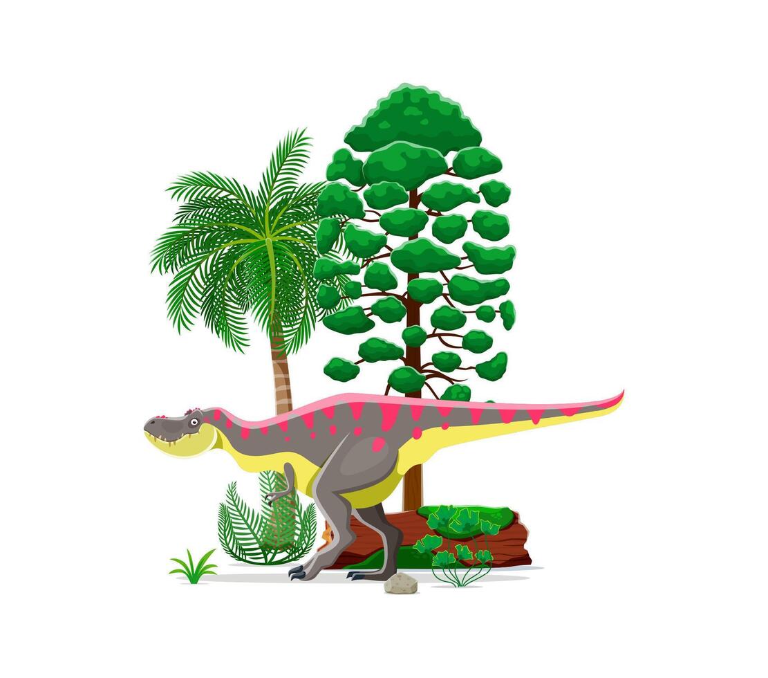 Tarbosaurus prehistoric dinosaur reptile character vector