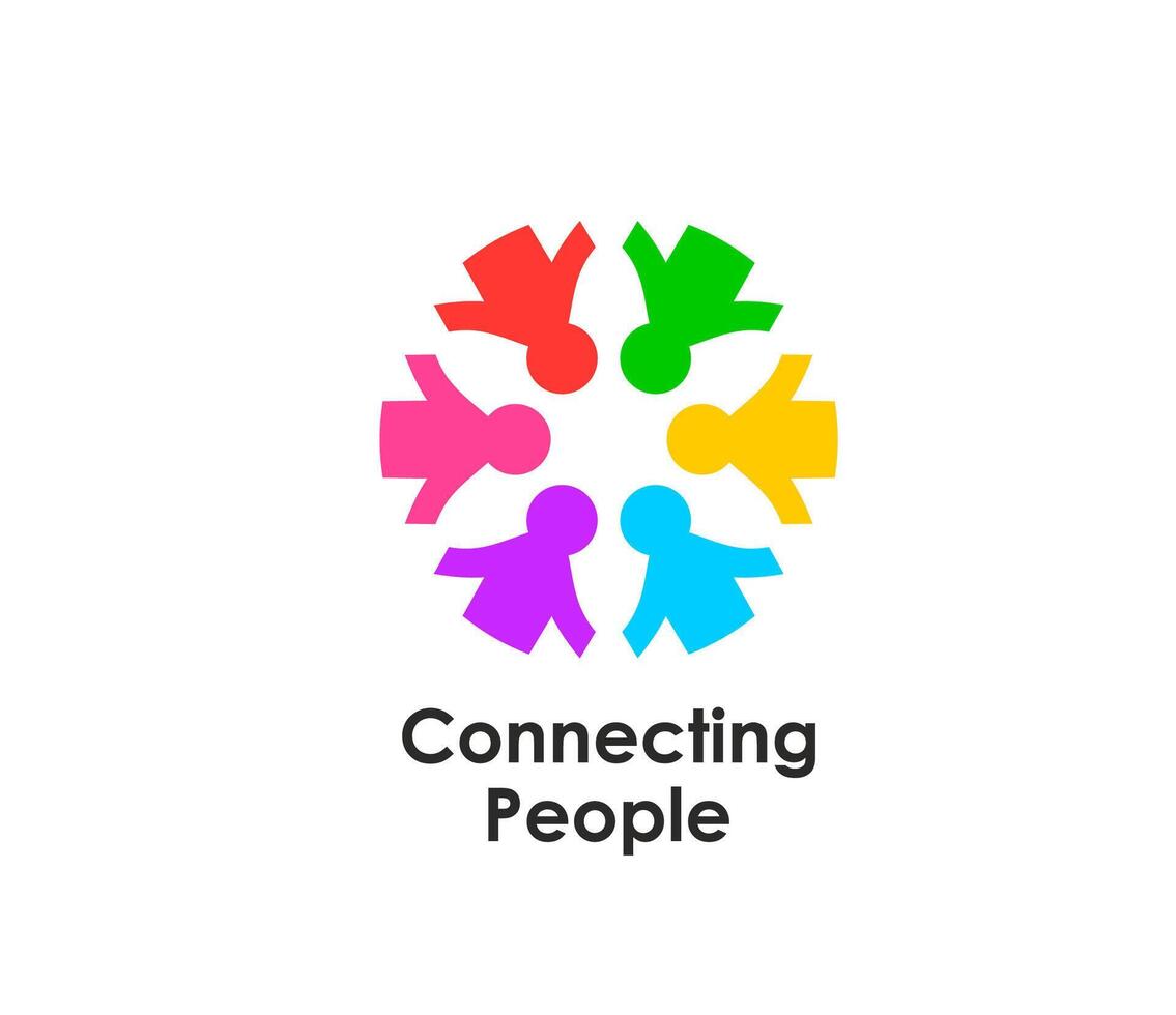 Community or teamwork connect people together icon vector