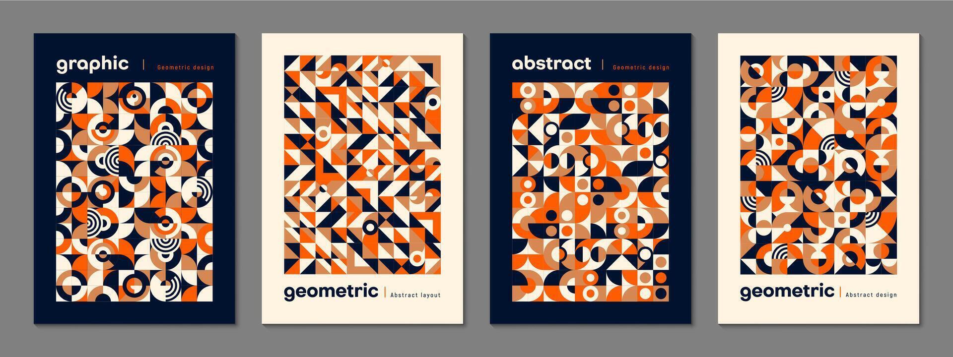 Abstract modern geometric bauhaus poster templates vector
