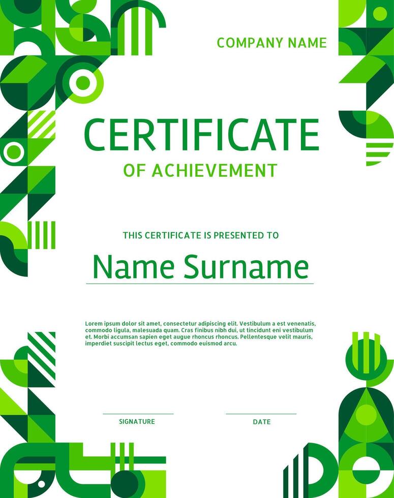 Environment ecology theme certificate template vector