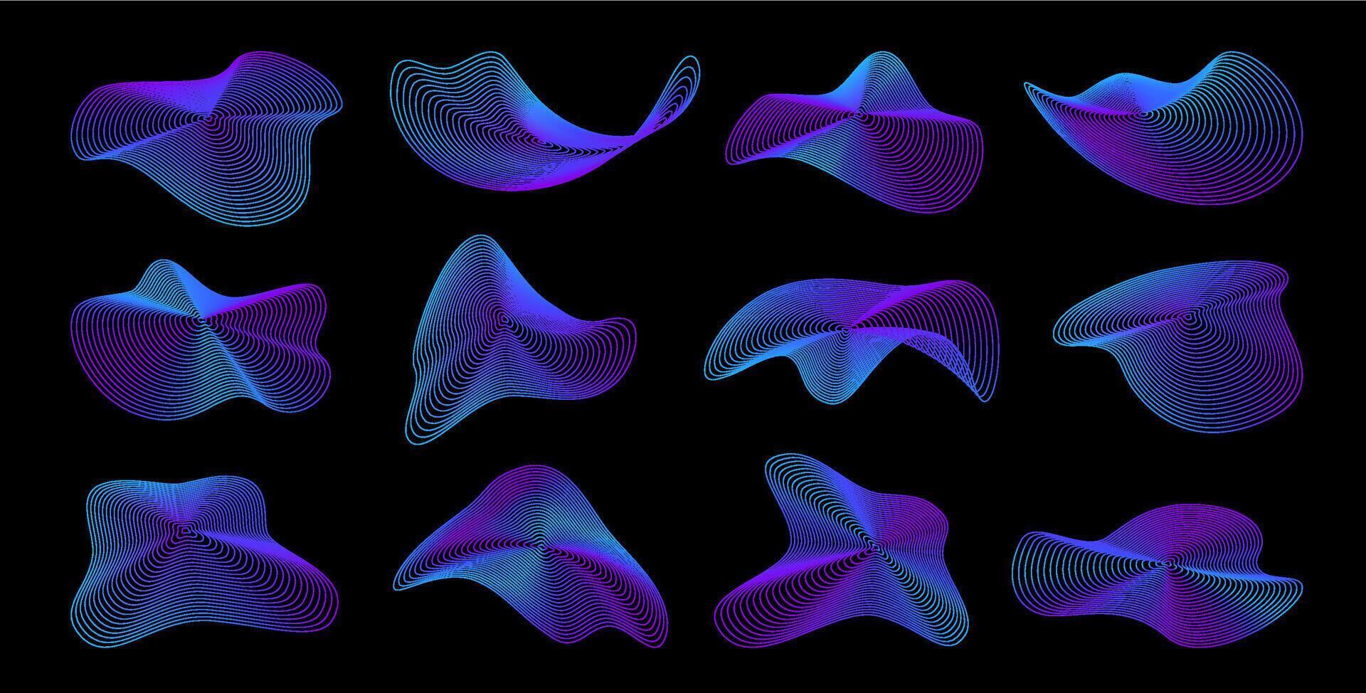 Holographic line wave shapes, 3d sound fluid vector
