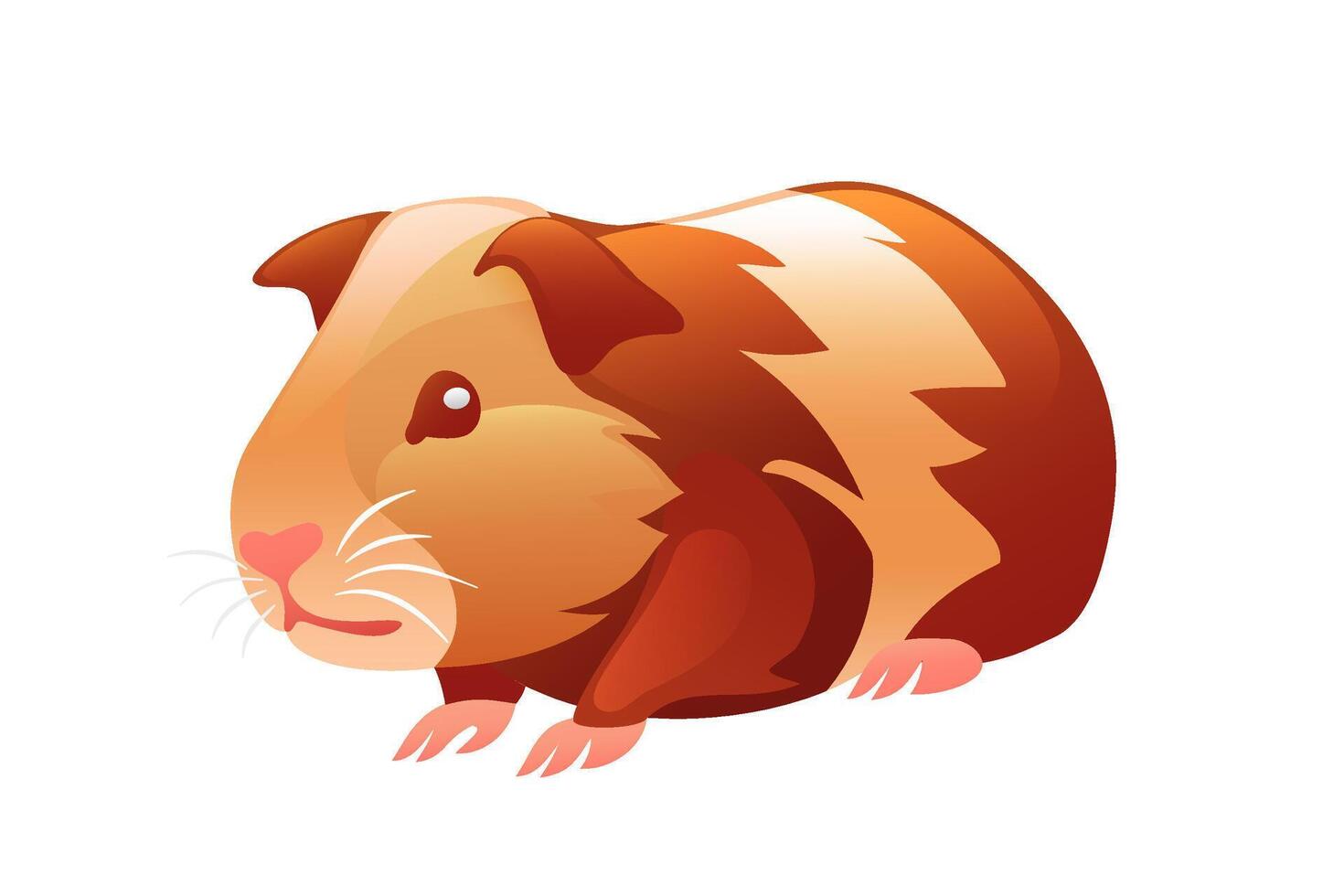 Guinea pig illustration, realistic in 3D style. vector