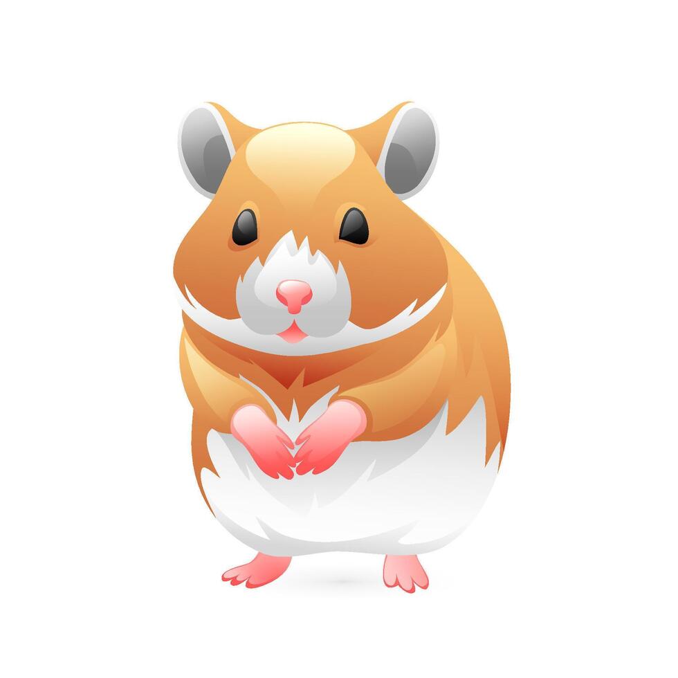 Illustration of a hamster, realistic in 3D style. vector