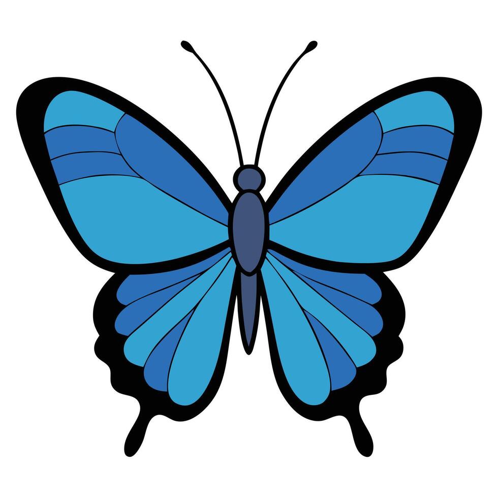 Blue butterfly clip art vector
