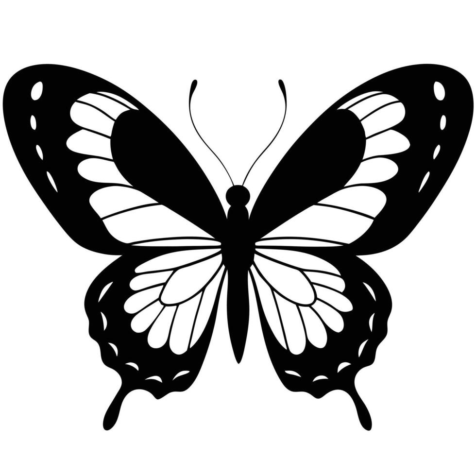 Butterfly clip art black and white vector