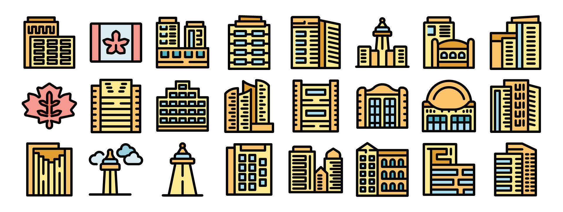 Canada buildings representing canadian architecture and city skylines vector