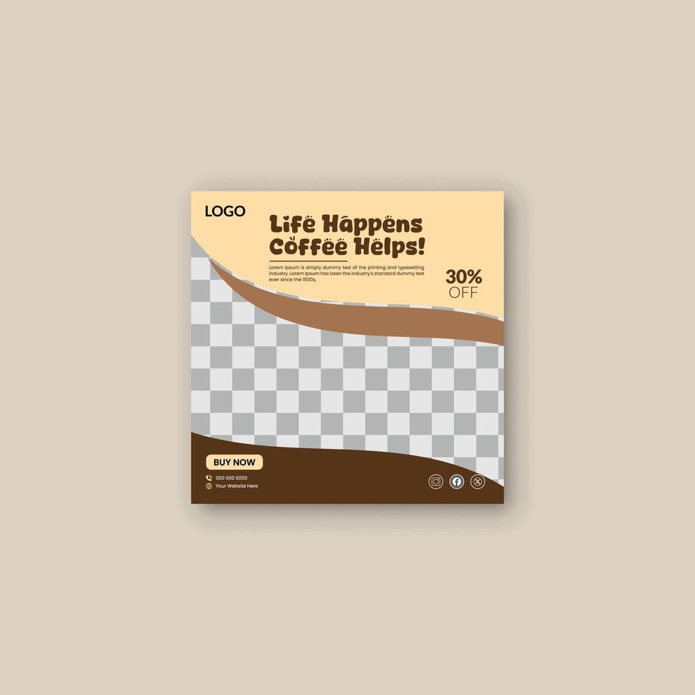 Modern Coffee Brand Social Media Graphics for Creative Promotion vector