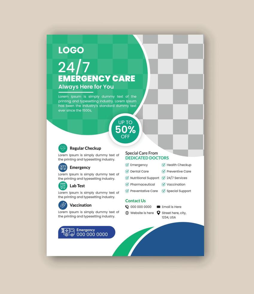 Creative Healthcare Flyer Template, Perfect for Hospitals and Medical Campaigns vector