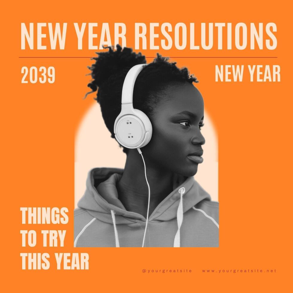 new year resolutions for instagram post template