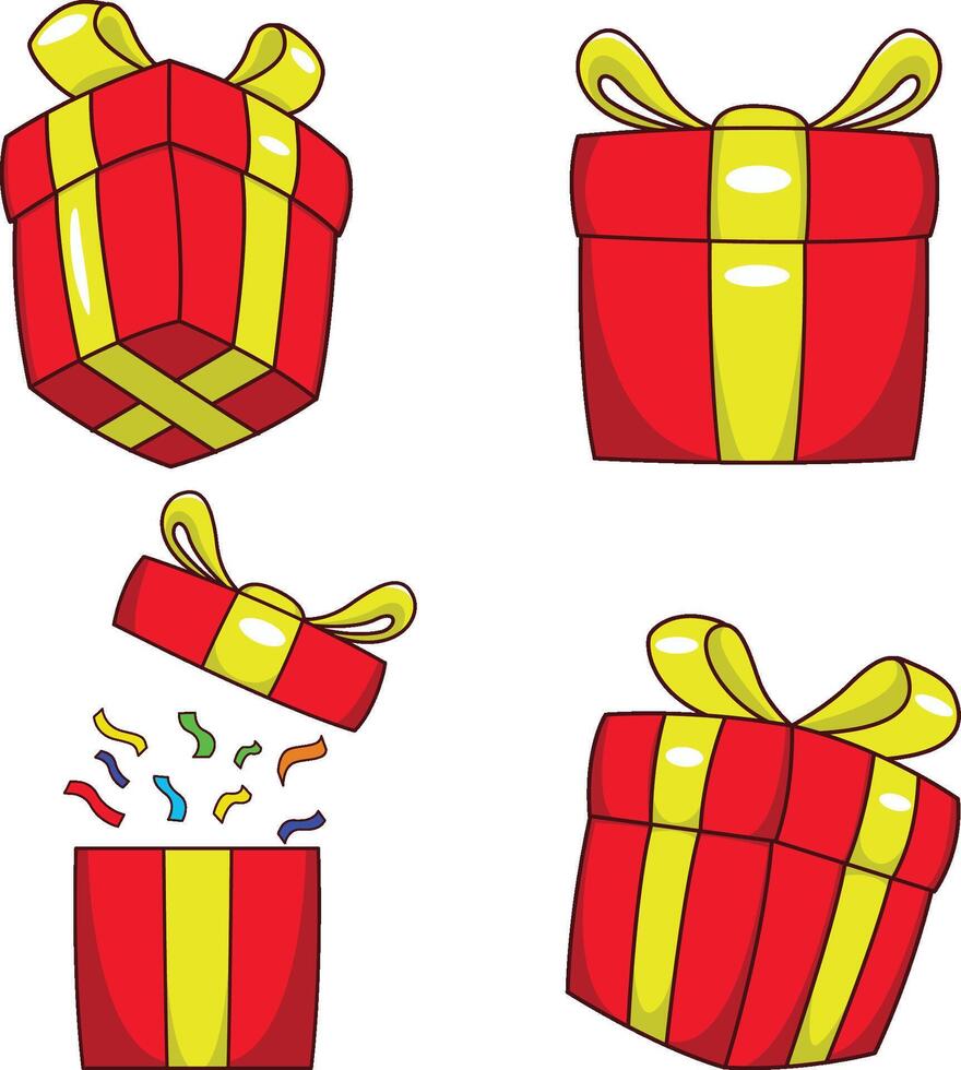 Gift box set free illustration set vector