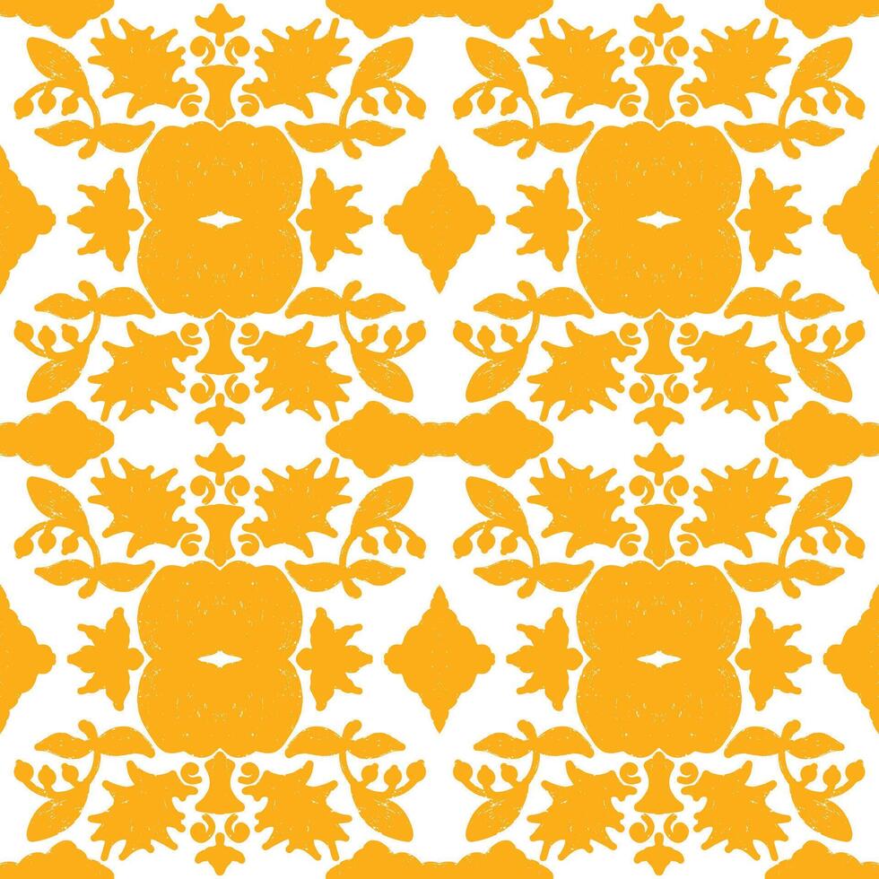 a yellow and white floral pattern vector