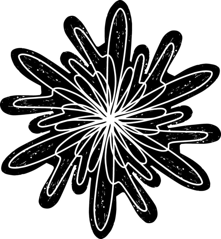 a black and white drawing of a flower vector
