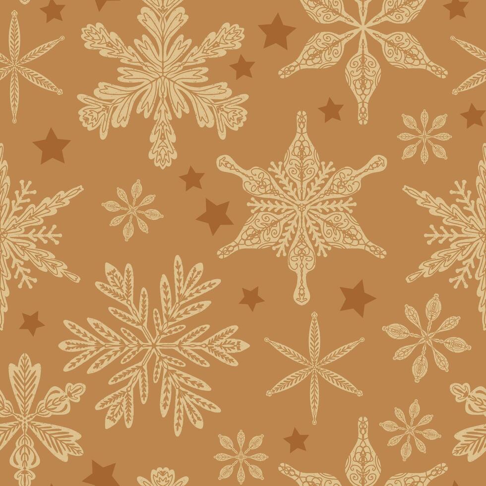snowflakes on a brown background vector