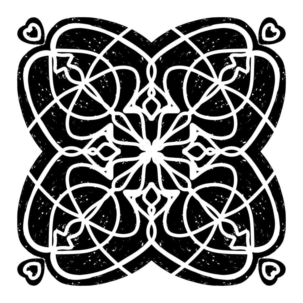 a black and white design with a celtic pattern vector