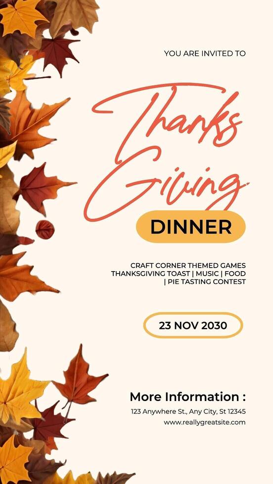 Instagram Story - Thanksgiving Dinner Invitation template