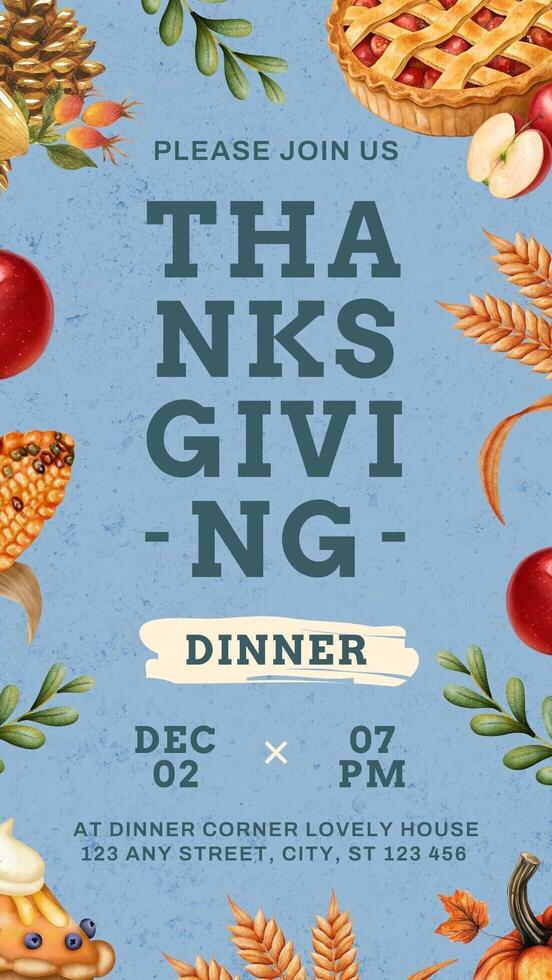 Thanksgiving Dinner Invitation Instagram Story Template