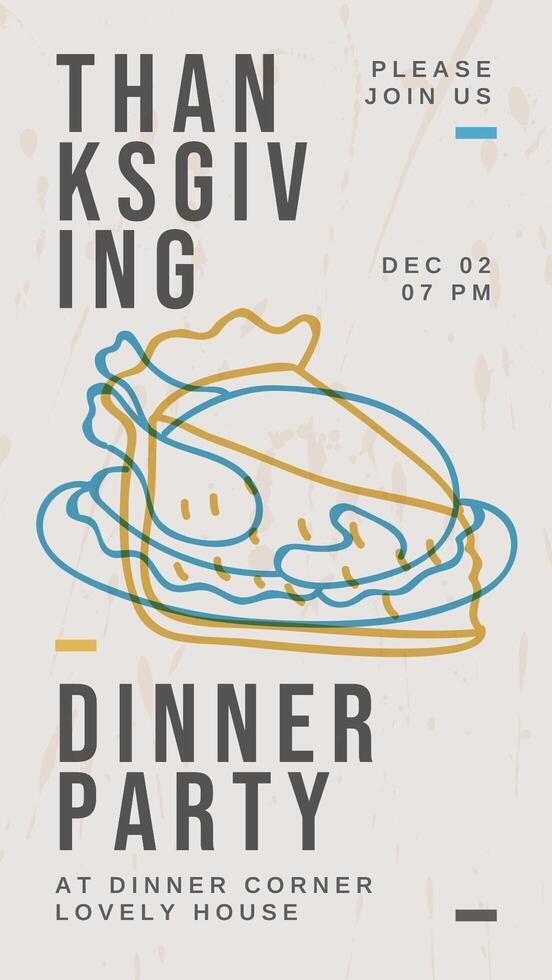 Thanksgiving Dinner Invitation for Instagram Story Template