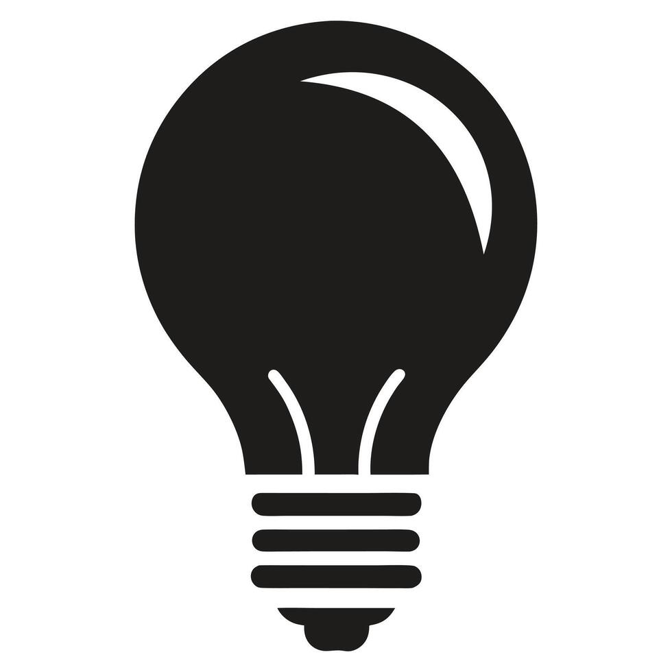 Light Bulb Silhouette Illustration Creative Design Element for Ideas and Innovation vector