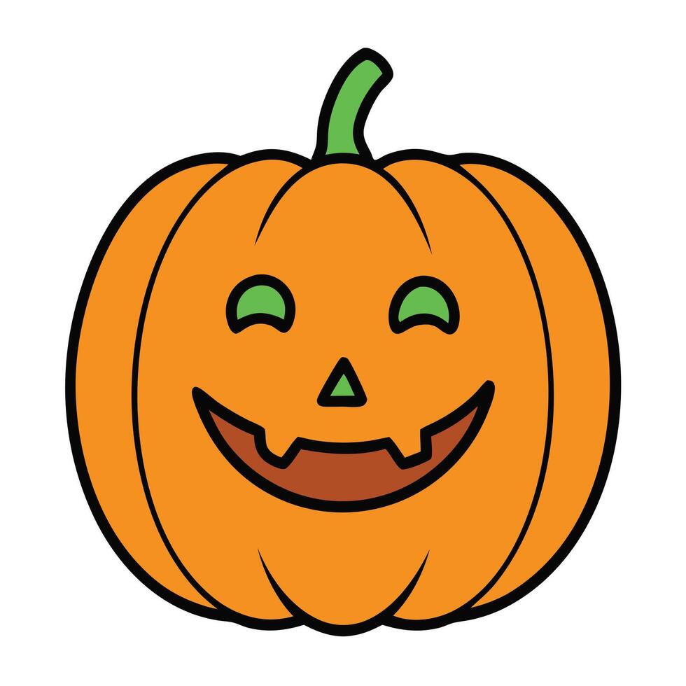 Minimalistic Halloween Pumpkin Doodle Simple and Stylish Art vector