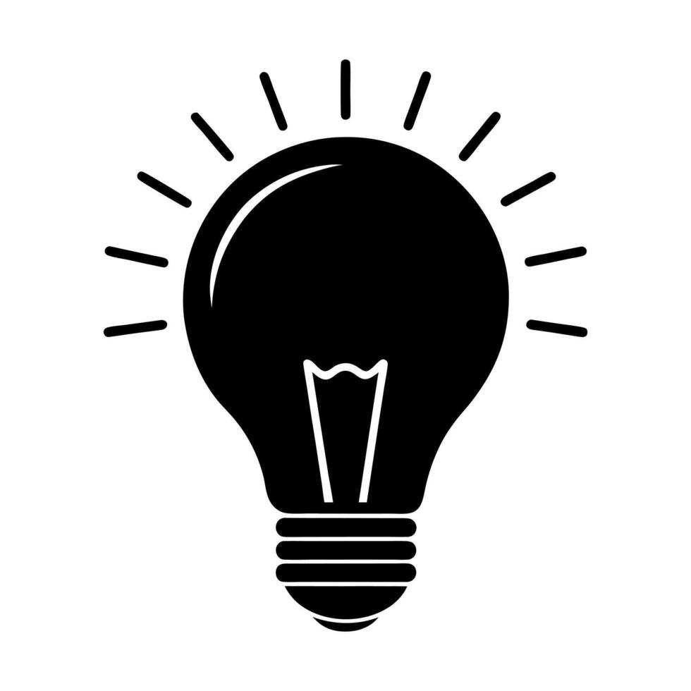 Light Bulb Silhouette Illustration Creative Design Element for Ideas and Innovation vector