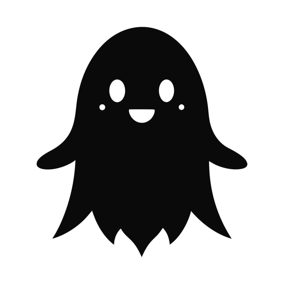 Cute Black Ghost Halloween vector