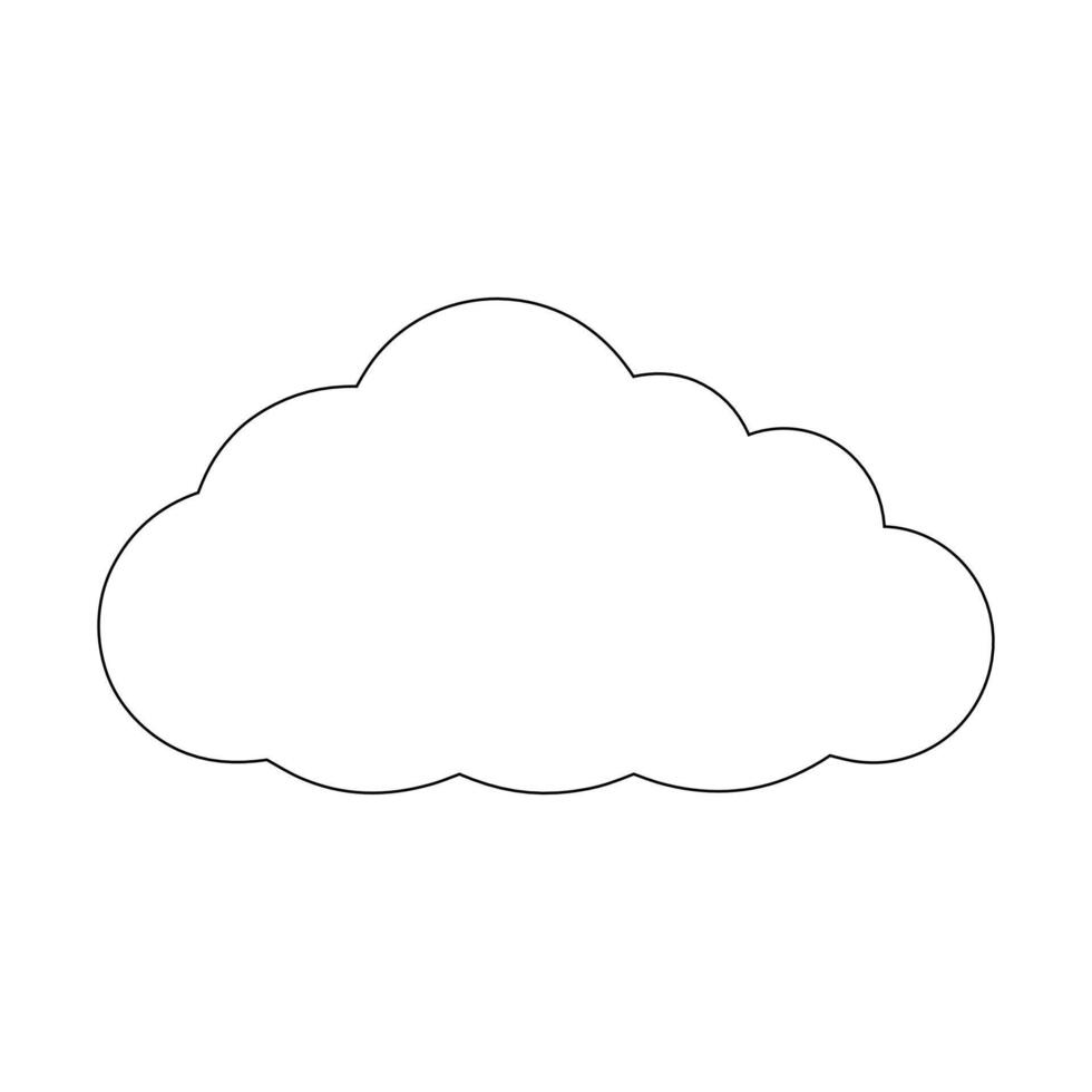 Minimalist Cloud Line Art on White Background Simple Design vector